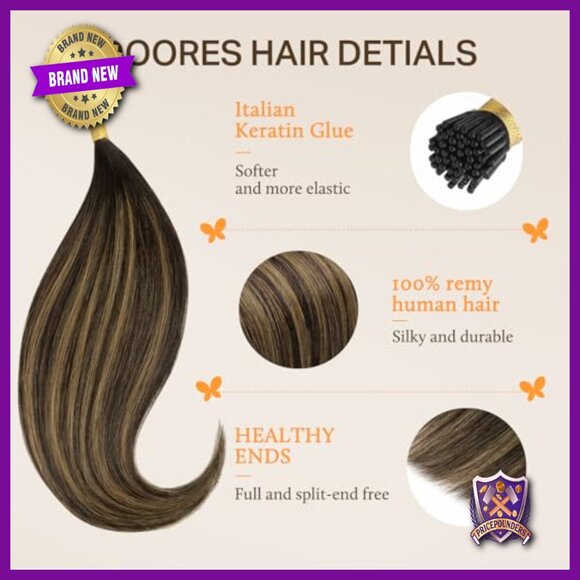 18 Inch Human Hair Extensions 50g Cold Fusion I Tips Remy Hair main image 4